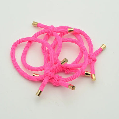 30PCS 5mm Twilled Cords Knotted Elastic Hair Bands Golden Caps Hair Ties for Girls Elasticity Ponytail Holders Hair Scrunchies