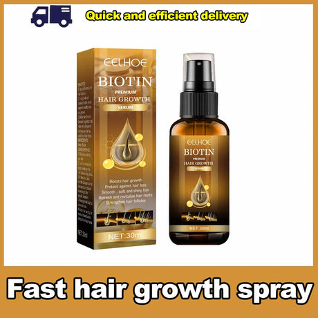 Biotin Fast Hair Growth Products Anti Hair Loss Serum Spray Prevent Baldness Treatment Scalp Beard Beauty Hair Care Men Women