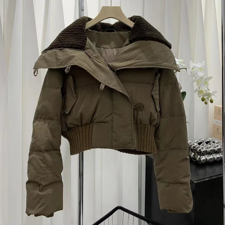 Women Autumn Winter Short Parkas Jackets 2023 Casual Stand collar Zipper Outwear Coats Female Winter Jackets parkas Coats