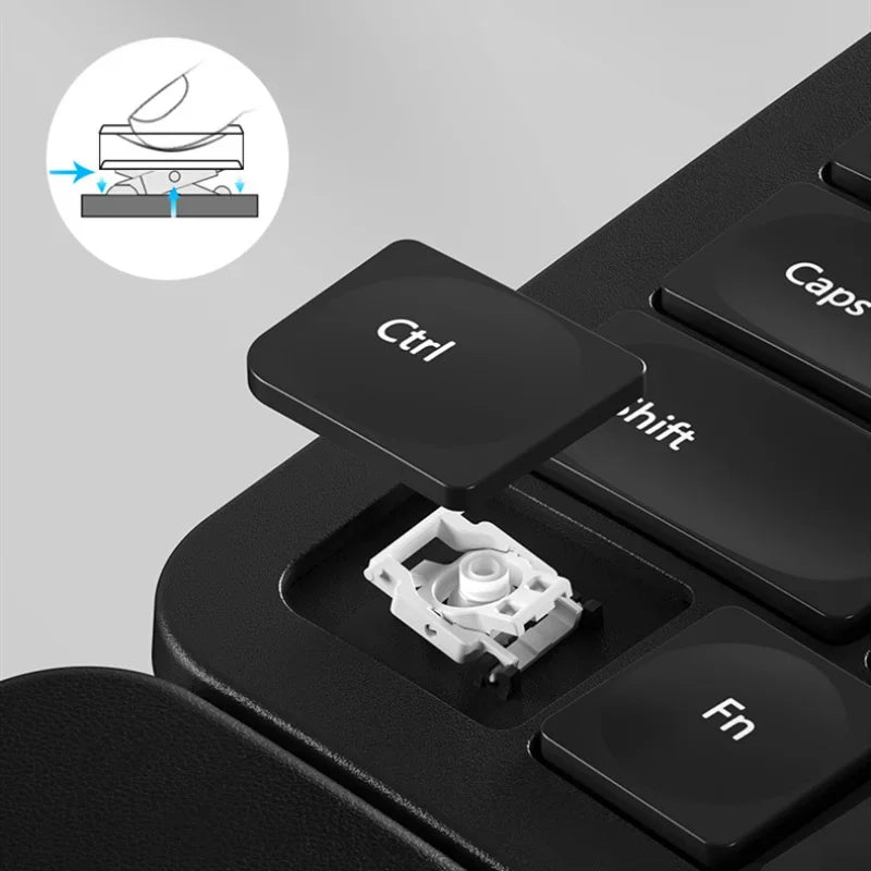 Bluetooth Wireless Ergonomic Split Keyboard and Vertical Mouse Combo Adjustable Palm Rest Membrane Low Profile Keys Keyboard