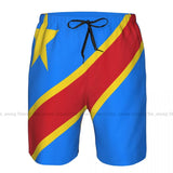 Democratic Republic Of The Congo Flag Quick Dry Swimming Shorts For Men Swimwear Swimsuit Trunk Bathing Beach Wear