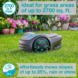 GARDENA 15201-41 SILENO Minimo - Automatic Robotic Lawn Mower, with Bluetooth app and Boundary Wire, one of The quietest in its