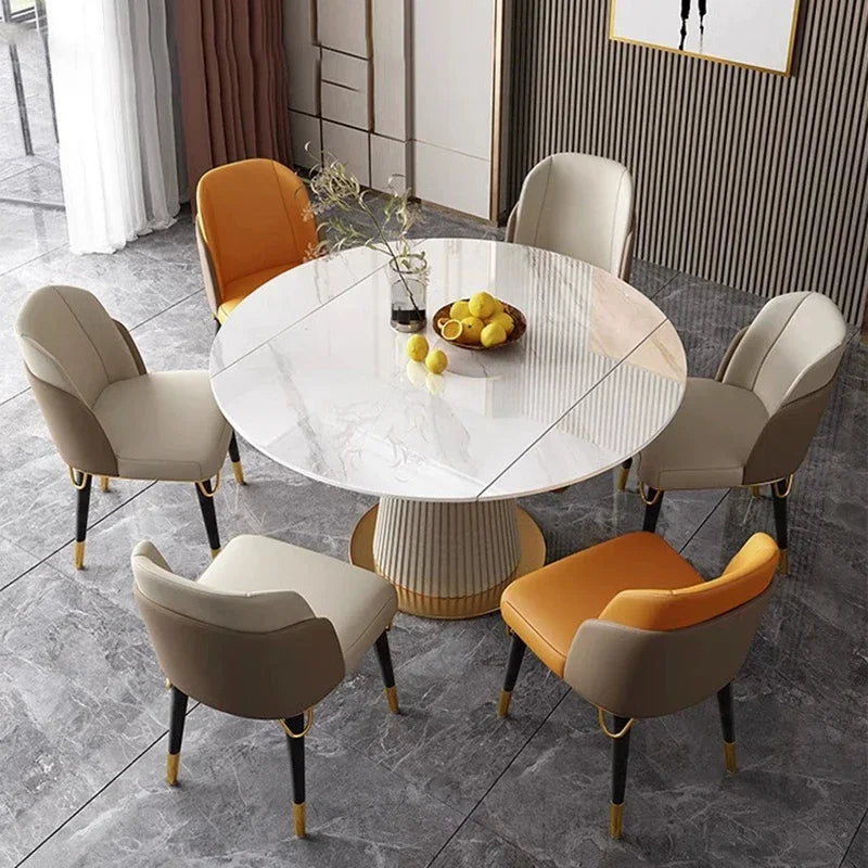 Console Dining Table Set Restaurant Mobile Round Conference Tables Chairs Kitchen Center Service Mesas De Comedor Home Furniture