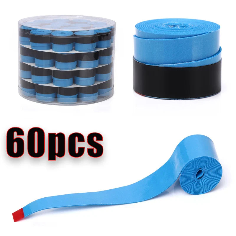 60pcs Smooth Badminton Tennis Overgrips Antislip Fishing Rod Suck Sweat Band Bicycle Handlebar Dumbbells Pingpong Grips Tapes