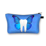 Cartoon Teeth and Tooth Fairy Print Cosmetic Case Women Makeup Organizer Dental Hygienist Girls Storage Bags Ladies Make Up Bag