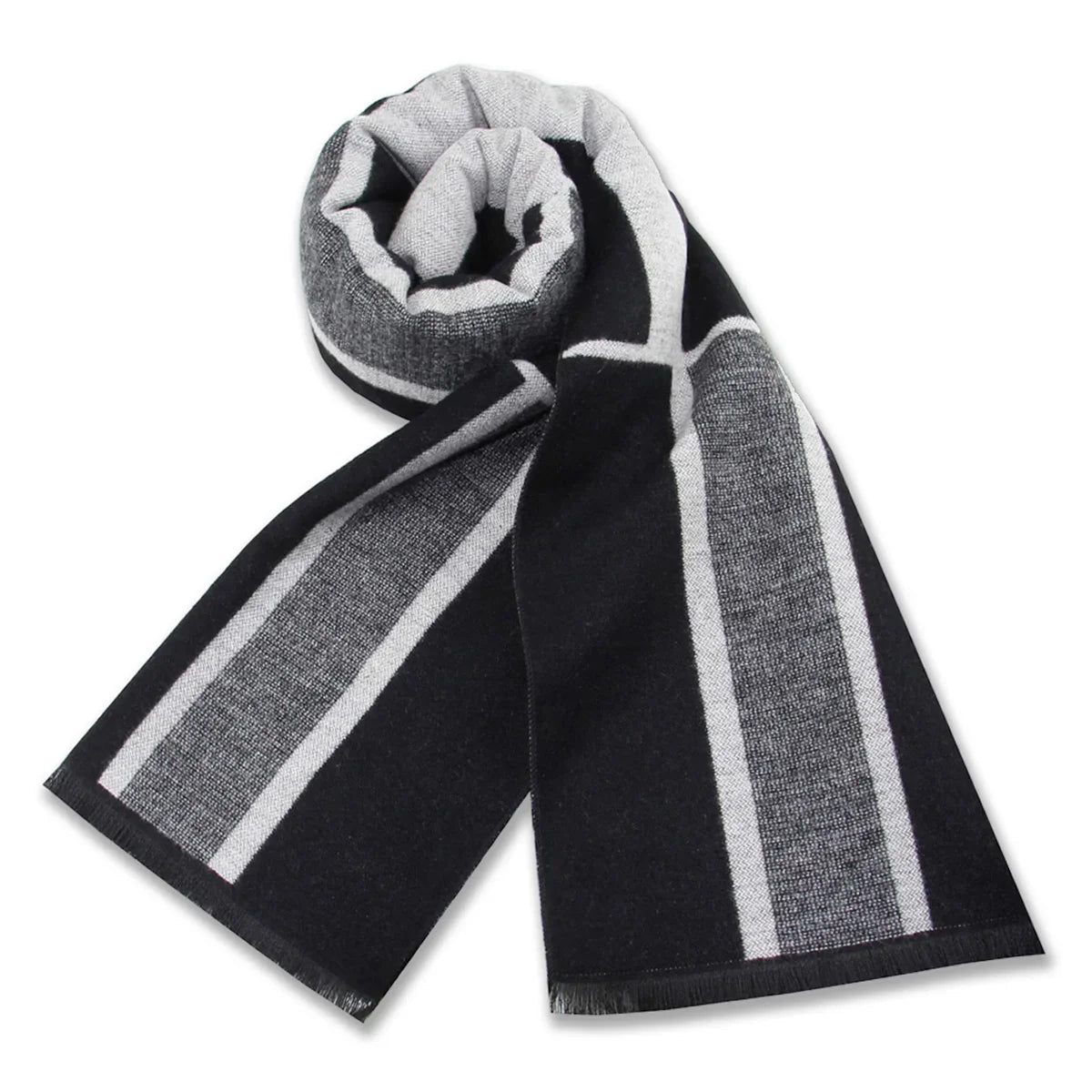 New Luxury Cashmere Wool Men Scarves,Warm Winter Man Scarf Charcoal Grey Wool Scarves Comfort Dual Color Fashion Casual Wear