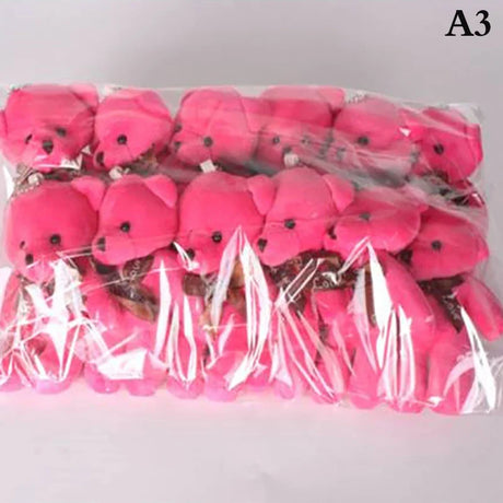 10/12Pcs/Lot Soft Stuffed Bear Plush Toys Mini Teddy Bear Dolls Toy Small Gift for Party Wedding Keychain Bag Pendant Teddy Doll