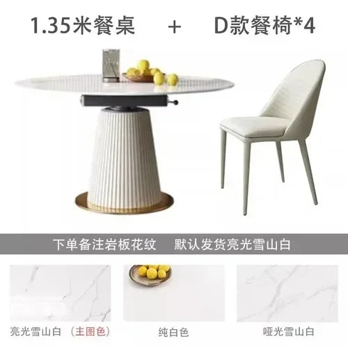 Console Dining Table Set Restaurant Mobile Round Conference Tables Chairs Kitchen Center Service Mesas De Comedor Home Furniture