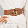 Women Elastic Stretch Waistbands  Female Gold Round Buckle Belts Fashion Wide Waist BeltsLadies Decorative Belt For Dress Coats