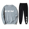 Men's Tracksuit Set Hoodie + Pants Spring Autumn Winter Fleece Warm Sportwear CCM Streetwear Suit Men Clothing