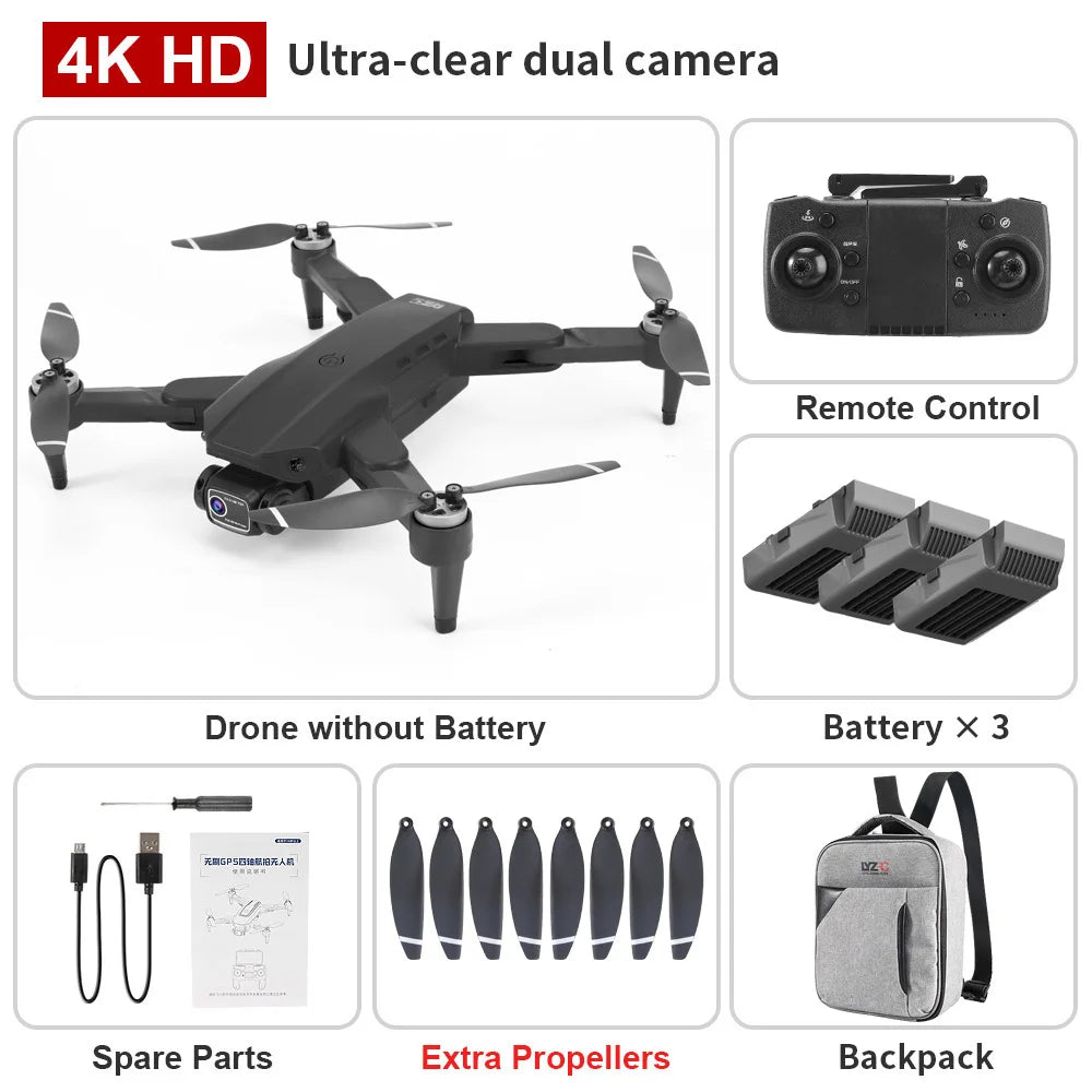 L900 PRO Drone 4K Professional 5G WIFI FPV GPS HD Camera Photography Brushless Foldable Quadcopter 1200M RC Toy Gift