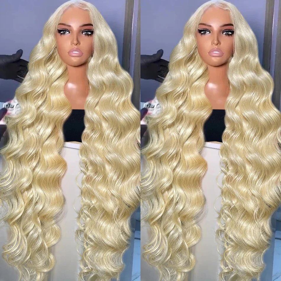 250% HD Transparent 613 Body Wave 13x6 Lace Front Human Hair Wig Color Preplucked 13x4 Honey Blonde Lace Frontal Wigs For Women