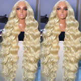 250% HD Transparent 613 Body Wave 13x6 Lace Front Human Hair Wig Color Preplucked 13x4 Honey Blonde Lace Frontal Wigs For Women