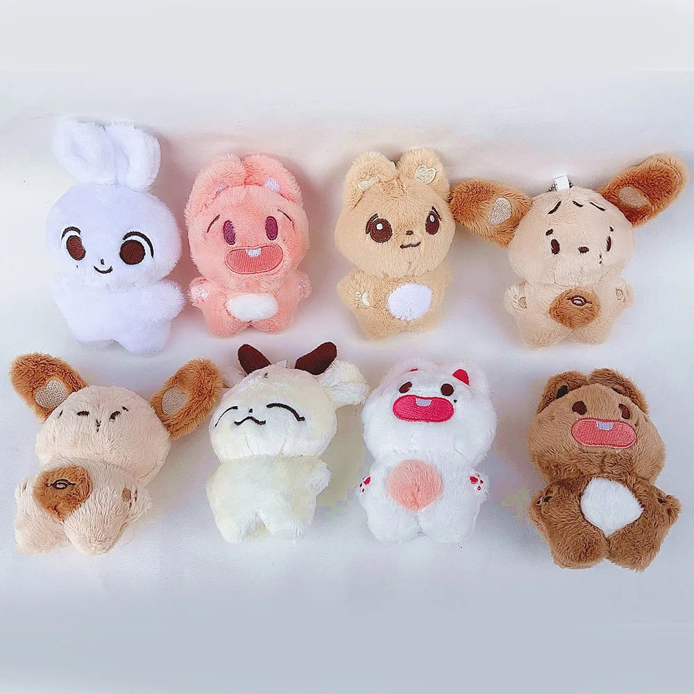 KPOP ST Jeonghan Joshua Jun Hoshi Plush Rabbit Baby Tiger Cat Doll Keyring Cartoon Animals Stuffed Toys Keychains Pendant Decor