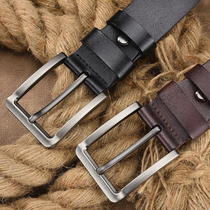 Men Belt Male High Quality Leather Belt Men Male Genuine Leather Strap Luxury Pin Buckle Fancy Vintage Jeans Free Shipping