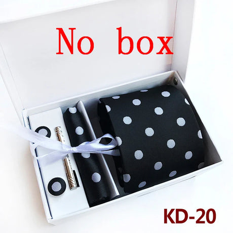 Luxury Tie Set Gift Box For Men Wedding Jacquard Necktie Square Clip Cufflinks Handkerchief Brezo Pour Teal Tie