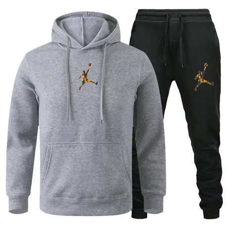 Spring and winter men and women can pullover hoodie + jogging pants two-piece hip hop sportswear suit fashion trend