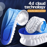 4D Cloud Technology Sports Insoles for Shoes PU Sole Soft Breathable Shock Absorption Cushion Running Orthopedic Care Insoles