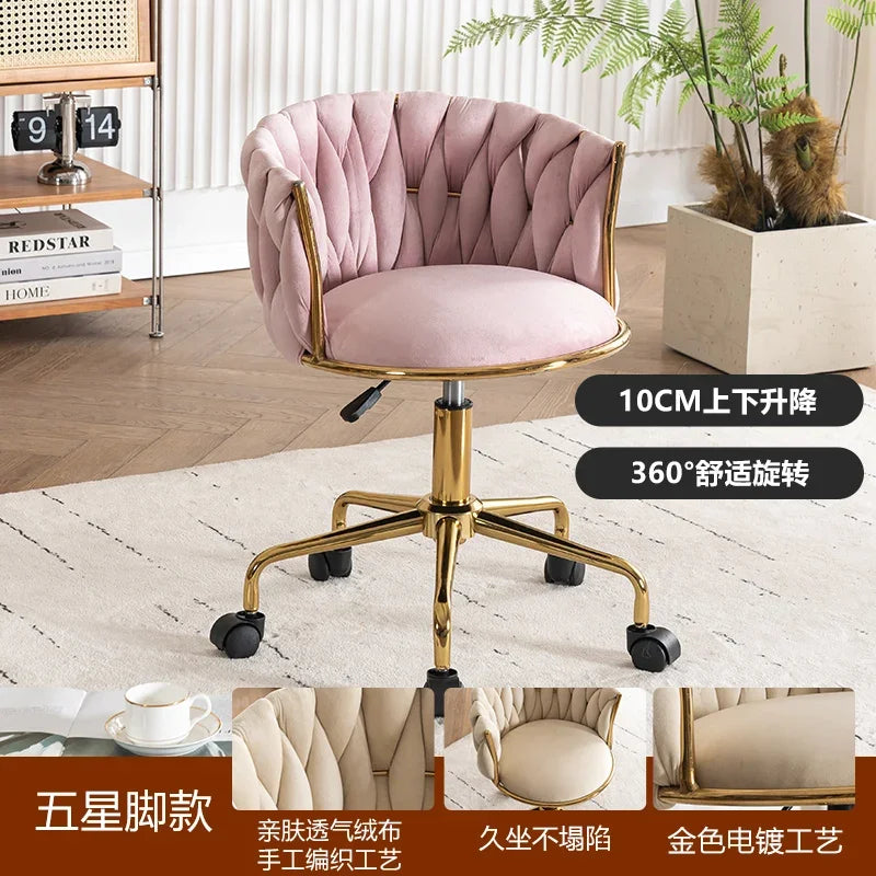 Adjustable Swivel Makeup Chair Living Room Dining Chair Bedroom Dressing Table Rotating Backrest Makeup Chairs Manicure Stools