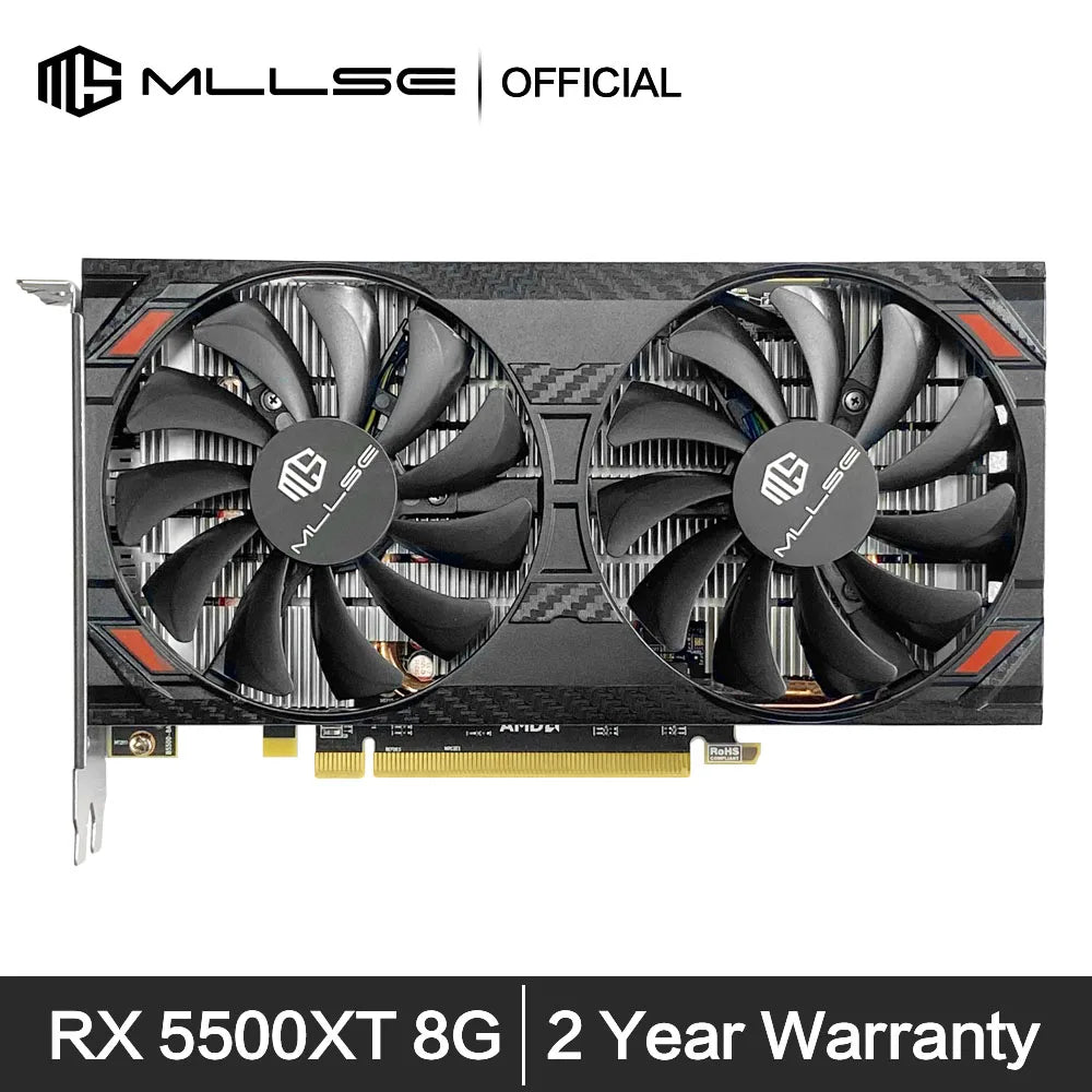 MLLSE Graphics Card RX 5500xt 8gb Placa De Video Gaming 7NM 128bit GDDR6 8Pin PCI Express 4.0 x 8 1717MHz DP*3 Desktop