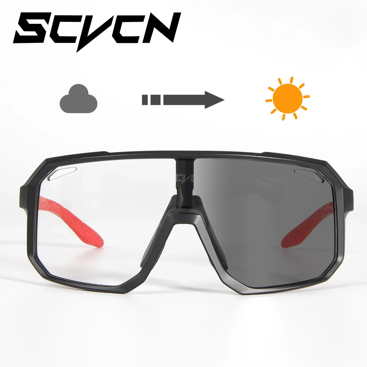 SCVCN Photochromic Men Cycling Sunglasses UV400 Sports Bicycle Women Running Hiking Glasses Road MTB Eyewear Goggles with Case