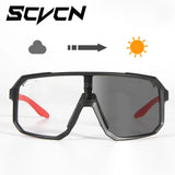 SCVCN Photochromic Men Cycling Sunglasses UV400 Sports Bicycle Women Running Hiking Glasses Road MTB Eyewear Goggles with Case