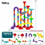 50/197Pcs Children Diy Game Marble Run Race Track Building Blocks Toys 3D Maze Ball Rolling Marbles Running Track Coaster Gift