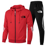 2024 Men's Winter Sports Suit Slim Fit Brand Sportswear Cardigan Long Sleeve High Quality Running 2 Piece Set +Sweatpants