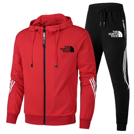 2024 Men's Winter Sports Suit Slim Fit Brand Sportswear Cardigan Long Sleeve High Quality Running 2 Piece Set +Sweatpants