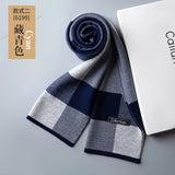 Fashion Classic Business Scarf Men Wool Scarf Soft Warm Thermal Muffler Casual Cashmere Knitted Shawl Male Autumn Winter No Box