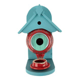 Bird House Feeder Teapot Birdhouses Hanging Hummingbird Feeders Ceramic Resin Teapot Feeder Outdoor Garden Yard Decor