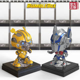 Transformation Robot toy 10cm acousto-optic bumblebee Optimus Prime Action Figure Collection Model Toys Gifts for Children