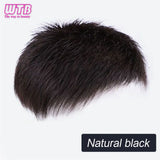 Synthetic Natural Male Toupee Short Wig Hair Style Topper for Young Men Balding Hair-loss High Hair line Clip-On Hair Extensions