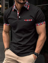 2023 Fashion Men's Short Sleeve Polo Shirt Man Plaid Collar POLO Tee Male Casual Collar T-Shirt Clothing