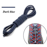 1 Pair 22 Colors Elastic Shoelaces Round Locking No Tie Shoe Laces Kids Adult Quick Lazy Laces Rubber Sneakers Shoelace T1