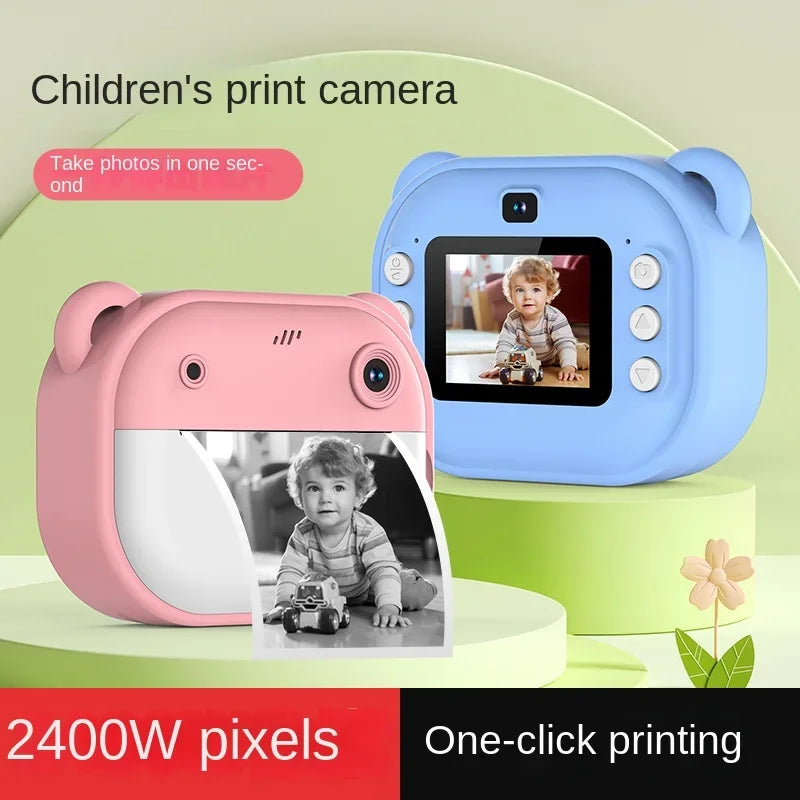 Children Digital Camera Instant Print for Kids Thermal Print Camera Instant Photo Printing Camera Video Toys+32G Memory Card