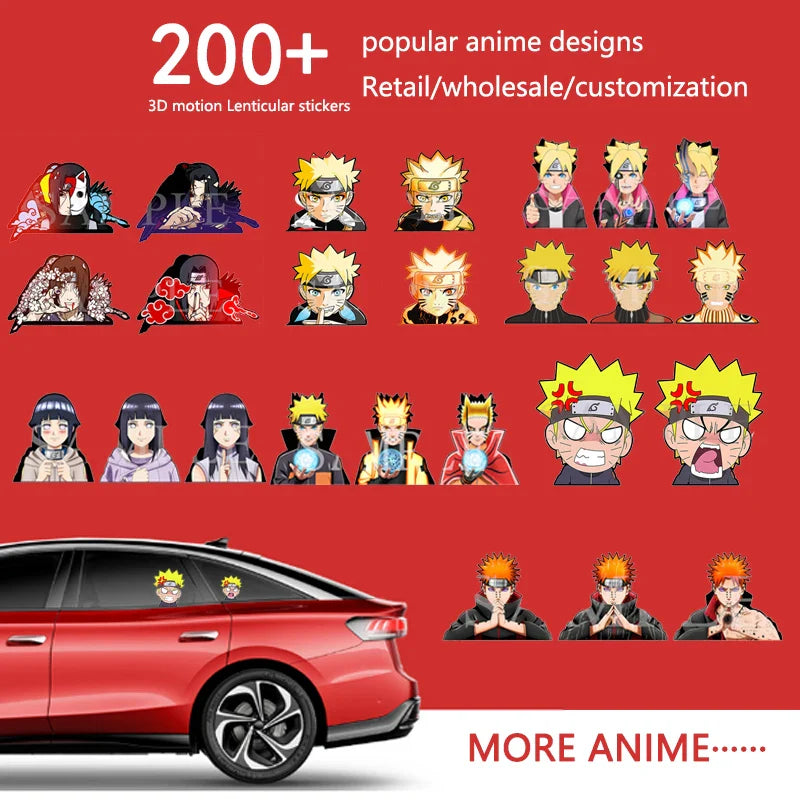 Anime naruto Gradient Uzumaki Character 3D Anime Stickers Moving Motion Stickers Decals for Car Tablet Computer Stickers