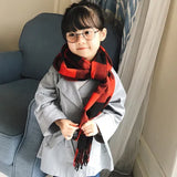 Children's Scarf family look Matching outfits Mother Kids Warm Neck Wear Thick Plaid Boys Girls Autumn fleece Shawl