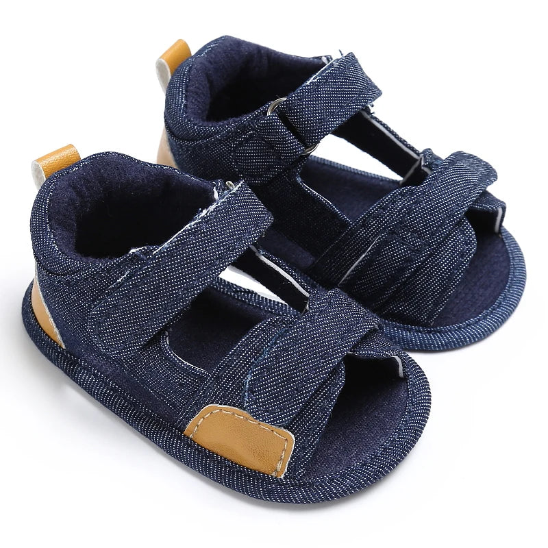 2023Brand NEW 0-18Months Kids Newborn Baby Boys Fashion Summer Soft Crib Shoes First Walker Anti Slip Sandals Shoes Soft Sole