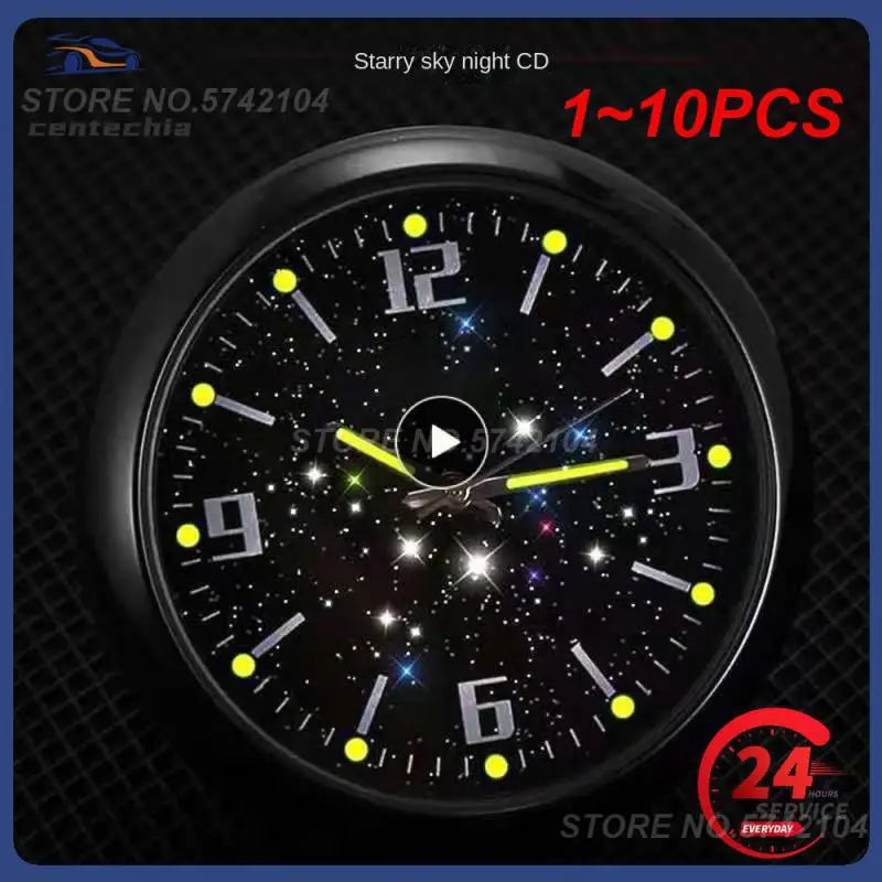 1~10PCS Car Electronic Clock Luminous Automobiles Mini Digital Watch Quartz Time Clocks Auto Ornaments for Car Accessories