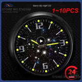 1~10PCS Car Electronic Clock Luminous Automobiles Mini Digital Watch Quartz Time Clocks Auto Ornaments for Car Accessories