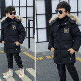 New 2024 Kid Winter Jacket A Boy Park 12 Children's Clothing 13 Baby 14 Outerwear 15 Coats 9 Thick Cotton Thickening -30 Degrees