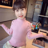 Girls sweater turtleneck pure color knitted sweater autumn children's clothing pure color pullover children's top 2t 3t 4t 8 12