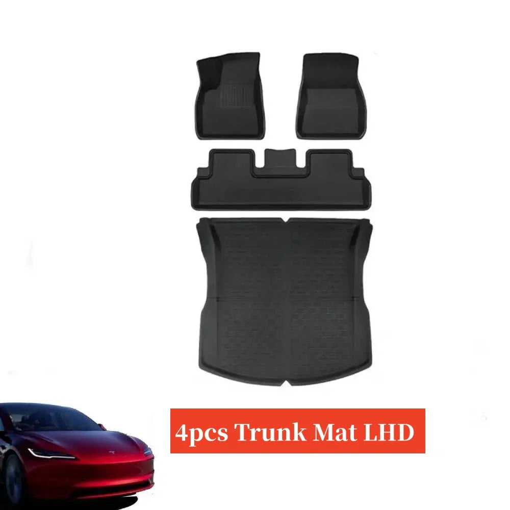 For 2024 New Tesla Model 3 Highland Floor Mats XPE All Weather Front Rear Cargo Liner Mat, Waterproof Anti-Slip Mats Accessories