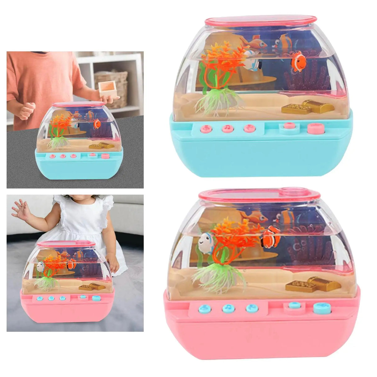Aquarium  Tank Decoration ,Cartoon with Music with Moving  Mini