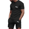 2024 New Men’s Sportswear Summer Suit Men’s Fitness Suit Sports Suit Short Sleeved T-shirt + Shorts Quick Drying 2 Piece Sets