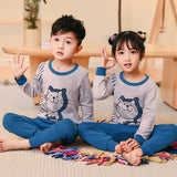 Autumn Cotton Sleepwear Sets for Children Baby Girls Lovely Heart Pajamas 2Pcs Long Sleeve Shirts+Pants Loungewear Kids Clothing