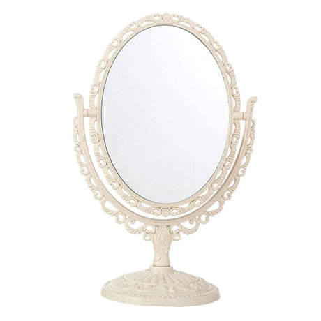 Tabletop Makeup Mirror Elegant Decorative 360 Degree Rotation Desktop Stand Mirror for Vanity Bedroom Bath Hotel Dressing Room