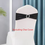 50pcs/Lot Metallic Gold silver Chair Sashes Wedding Chair Decoration Spandex Chair Cover Band for Party Decor birthday