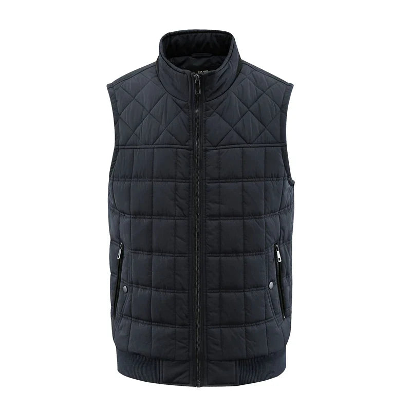 Multi Pocket Men's Vest Thickened Warm Outdoor Sleeveless Jackets Winter Classic Zipper Parkas Middle Aged Elderly Male Coats